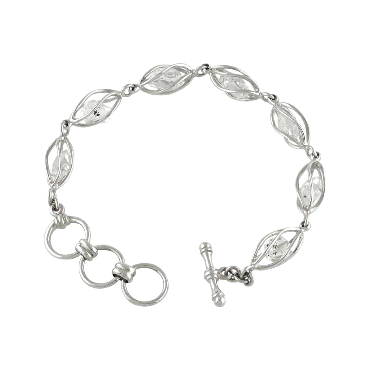 Starborn Herkimer Diamond Quartz Crystal Bracelet in Sterling Silver