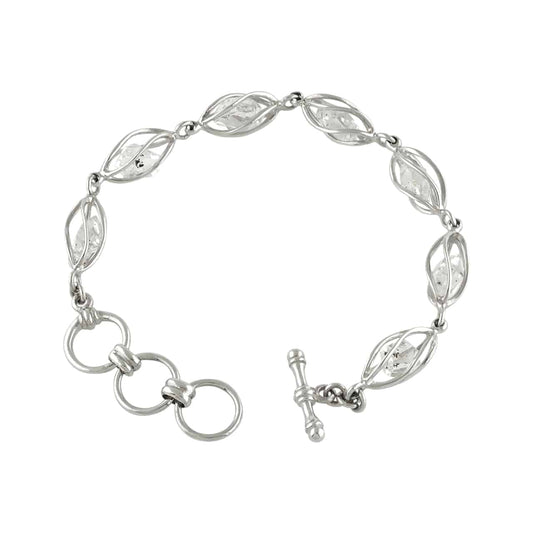 Starborn Herkimer Diamond Quartz Crystal Bracelet in Sterling Silver