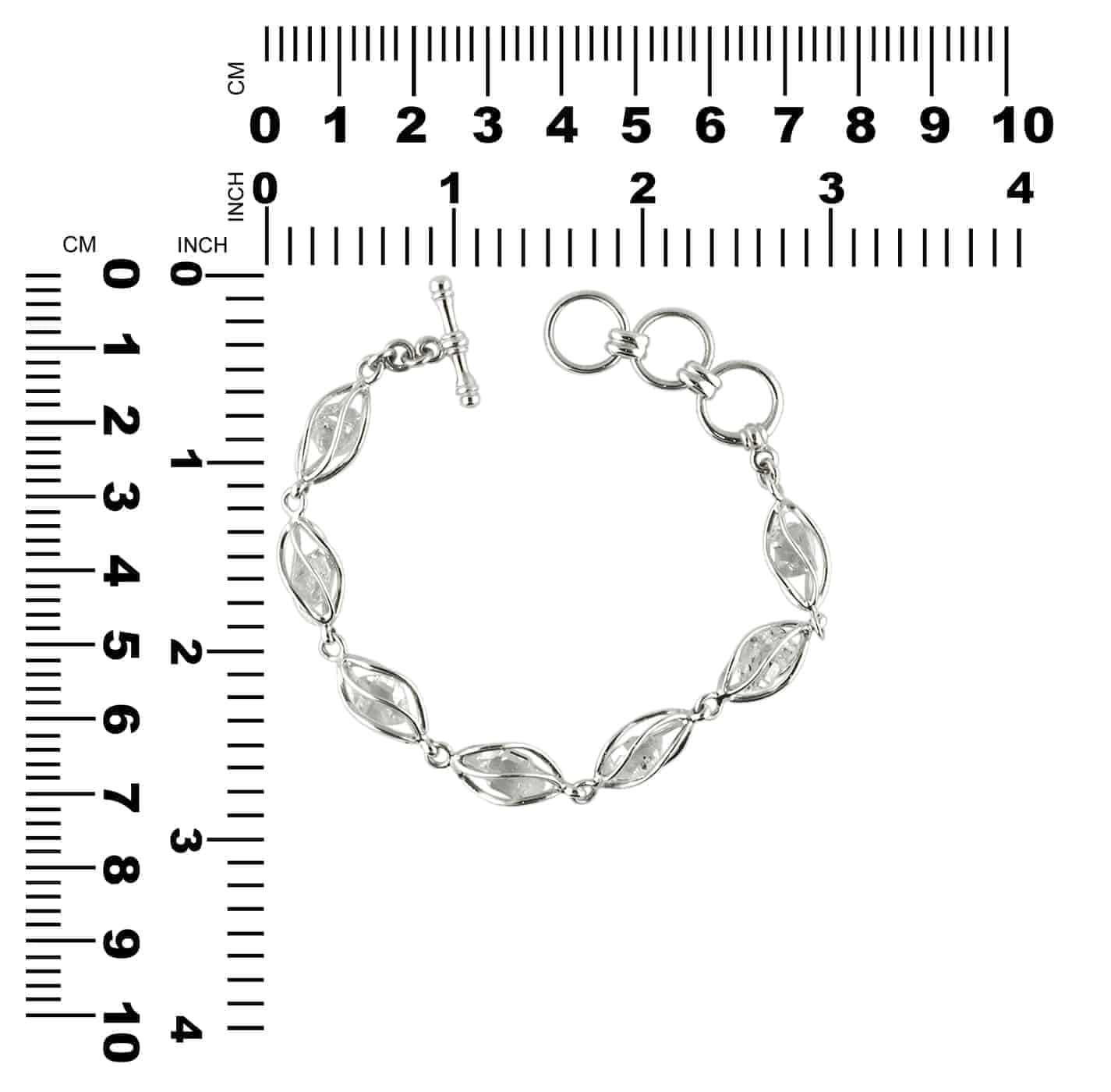 Starborn Herkimer Diamond Quartz Crystal Bracelet in Sterling Silver