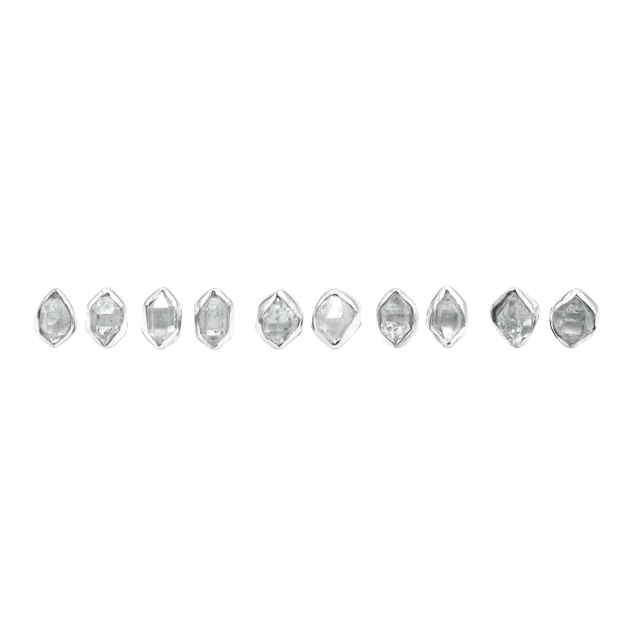Starborn Herkimer Diamond Sterling Silver Post Earrings - Set of 5 pairs
