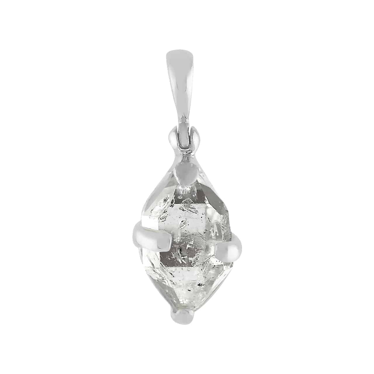 Starborn Herkimer Diamond Prong Set Pendant in Sterling Silver