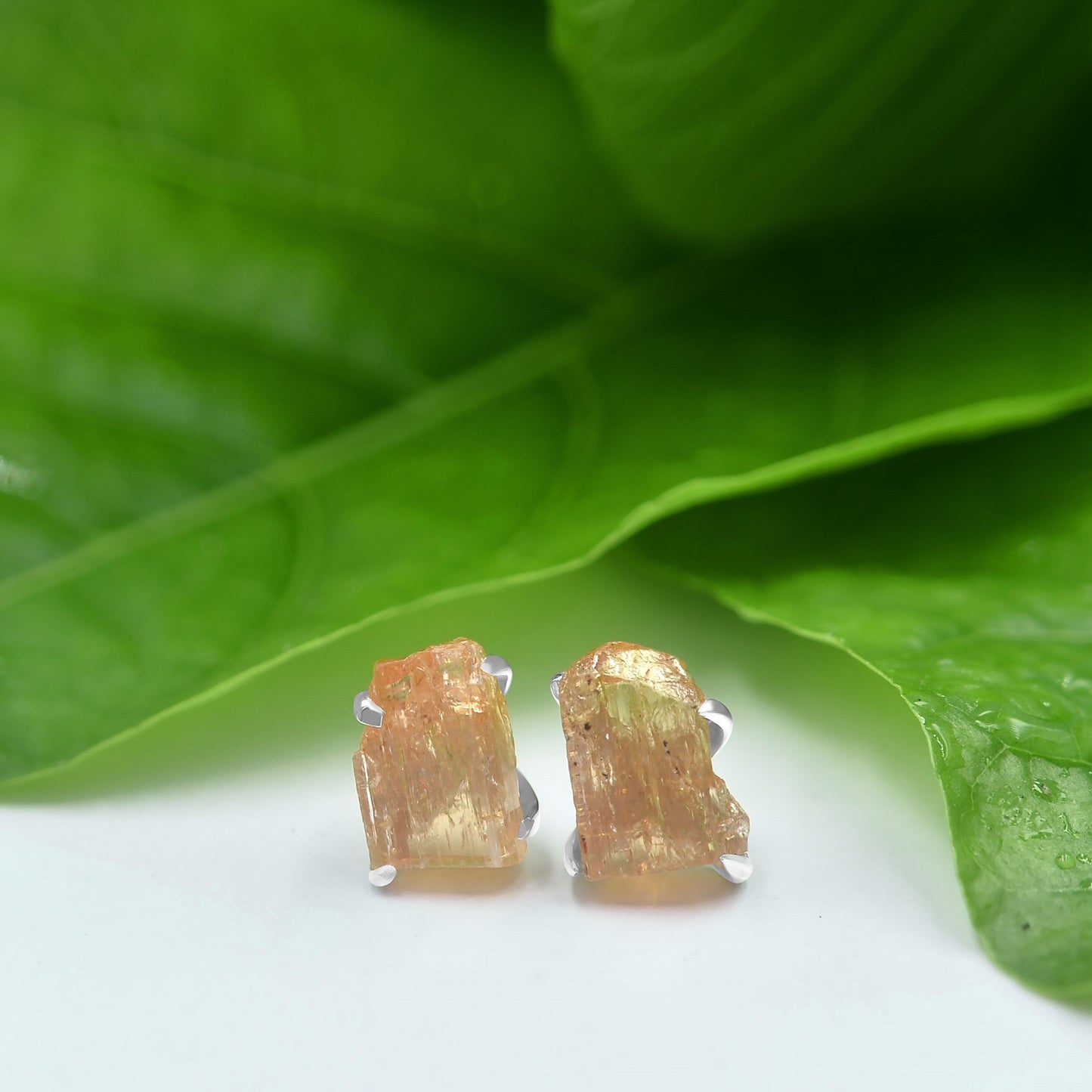 Starborn Imperial Topaz Crystal Post Earrings in Sterling Silver