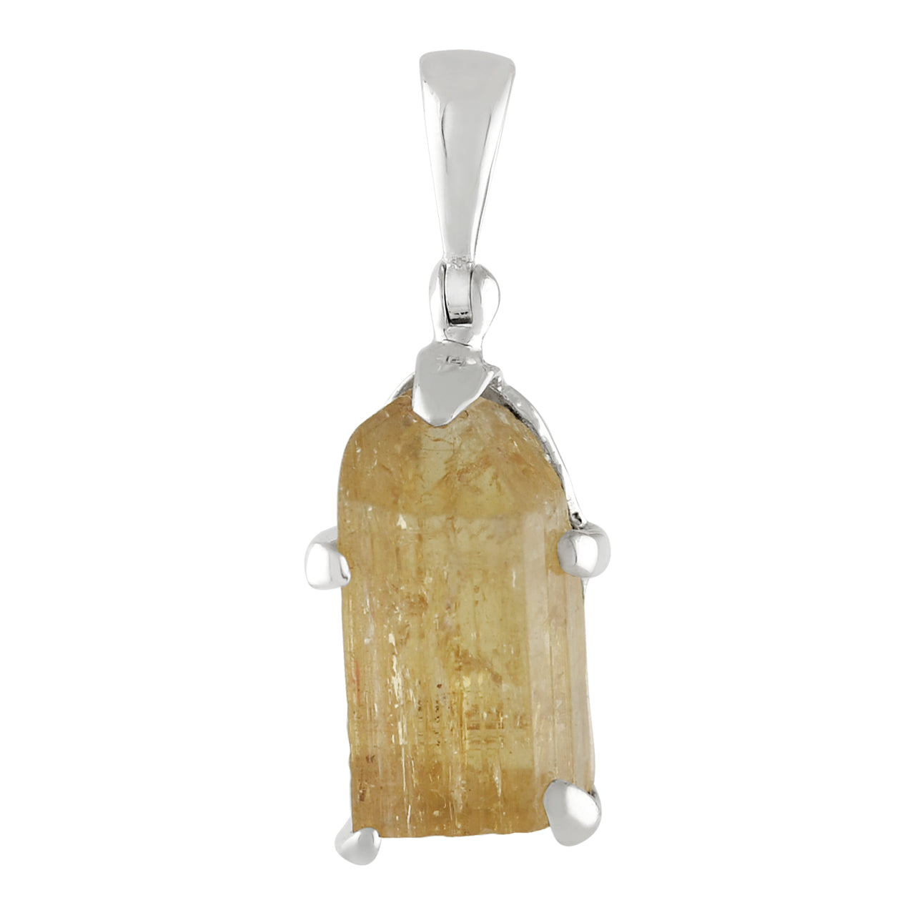 Starborn Natural Imperial Topaz Crystal Prong Set Pendant in Sterling Silver