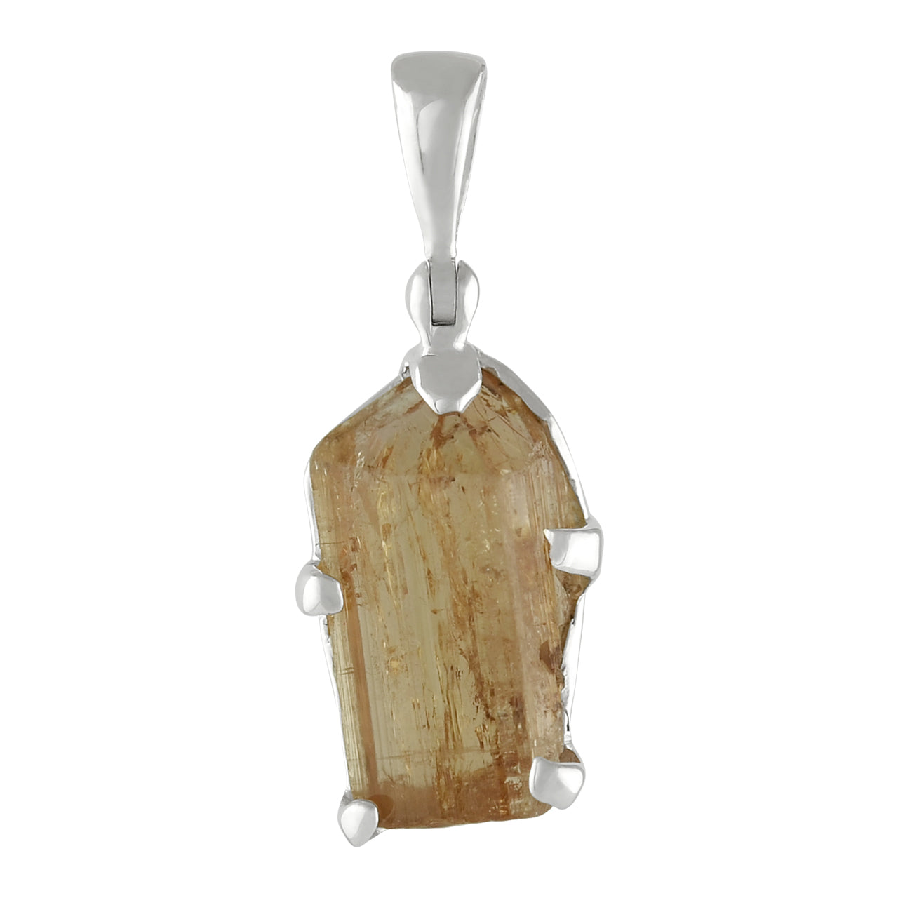 Starborn Natural Imperial Topaz Crystal Prong Set Pendant in Sterling Silver