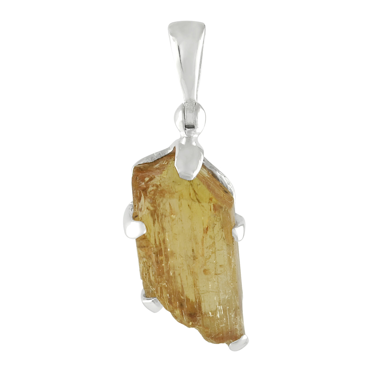Starborn Natural Imperial Topaz Crystal Prong Set Pendant in Sterling Silver