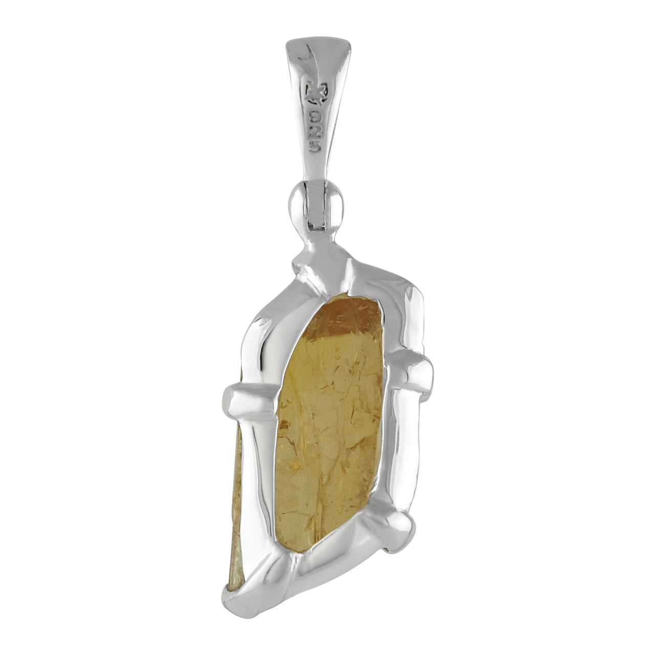 Starborn Natural Imperial Topaz Crystal Prong Set Pendant in Sterling Silver