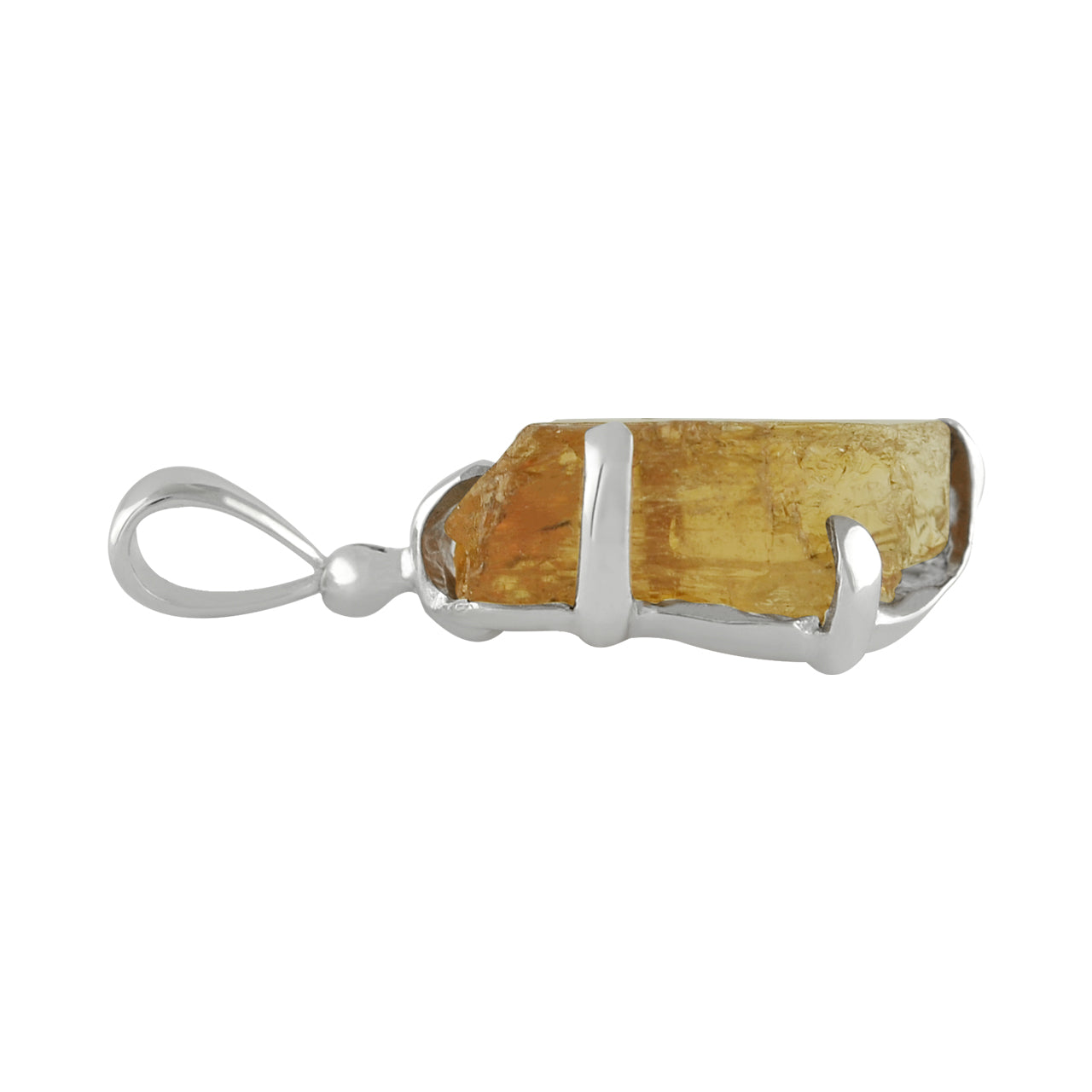 Starborn Natural Imperial Topaz Crystal Prong Set Pendant in Sterling Silver