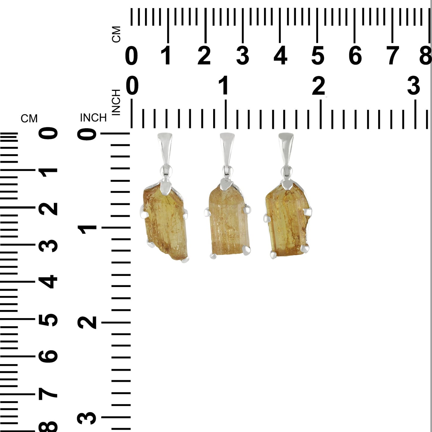 Starborn Natural Imperial Topaz Crystal Prong Set Pendant in Sterling Silver