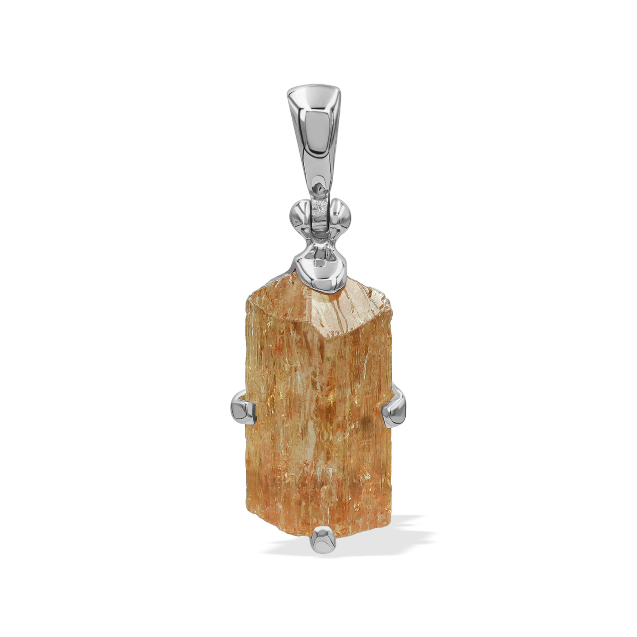 Starborn Natural Imperial Topaz Crystal Prong Set Pendant in Sterling Silver