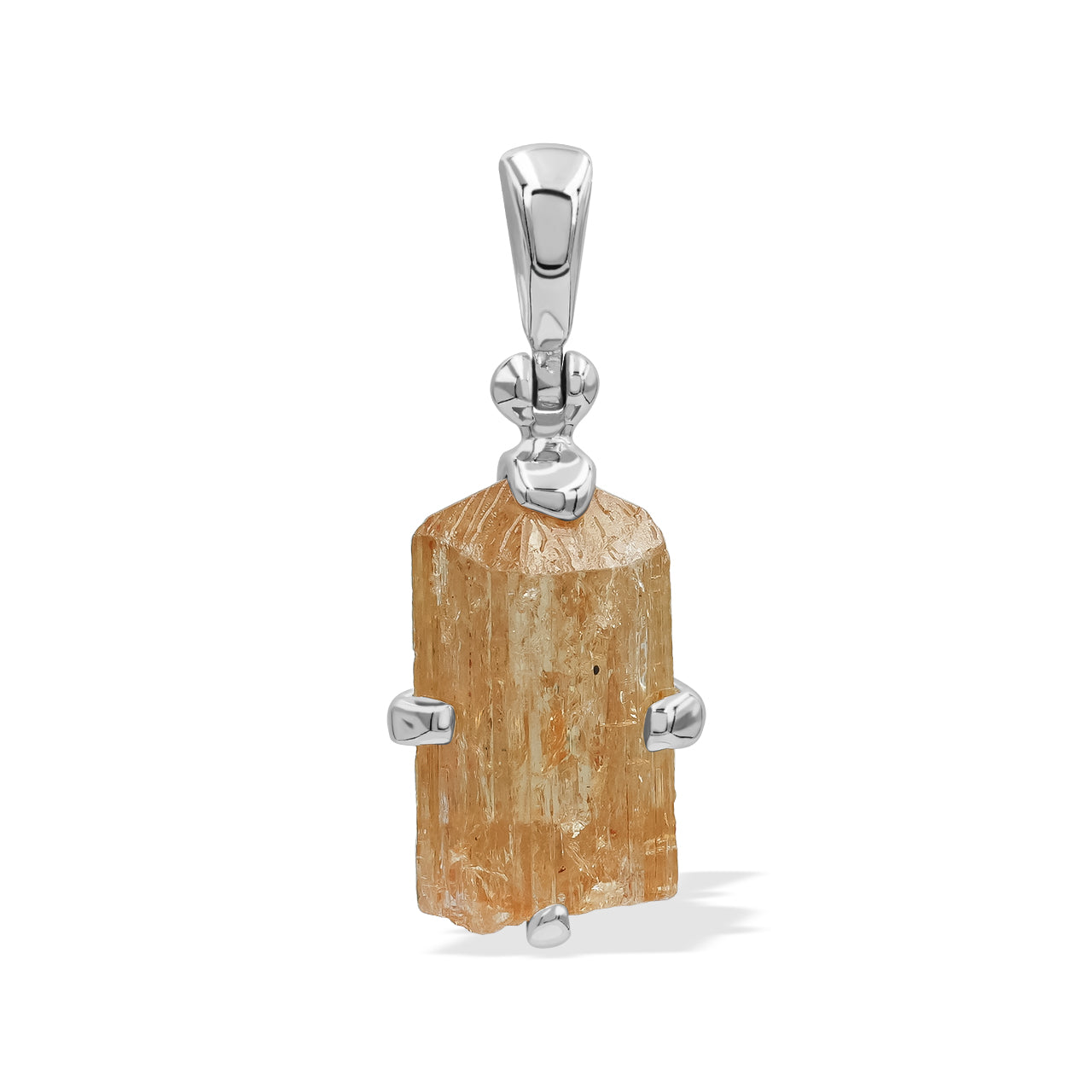 Starborn Natural Imperial Topaz Crystal Prong Set Pendant in Sterling Silver