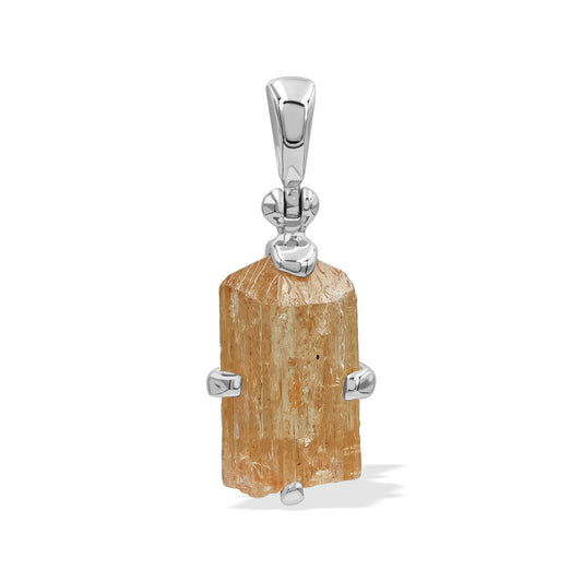 Starborn Natural Imperial Topaz Crystal Prong Set Pendant in Sterling Silver