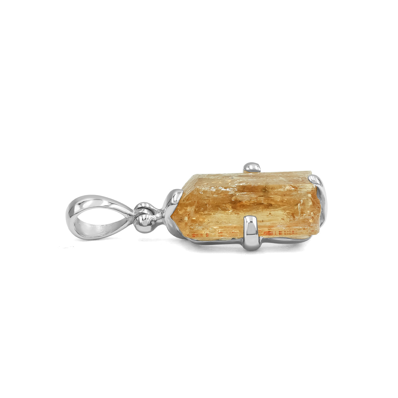 Starborn Natural Imperial Topaz Crystal Prong Set Pendant in Sterling Silver