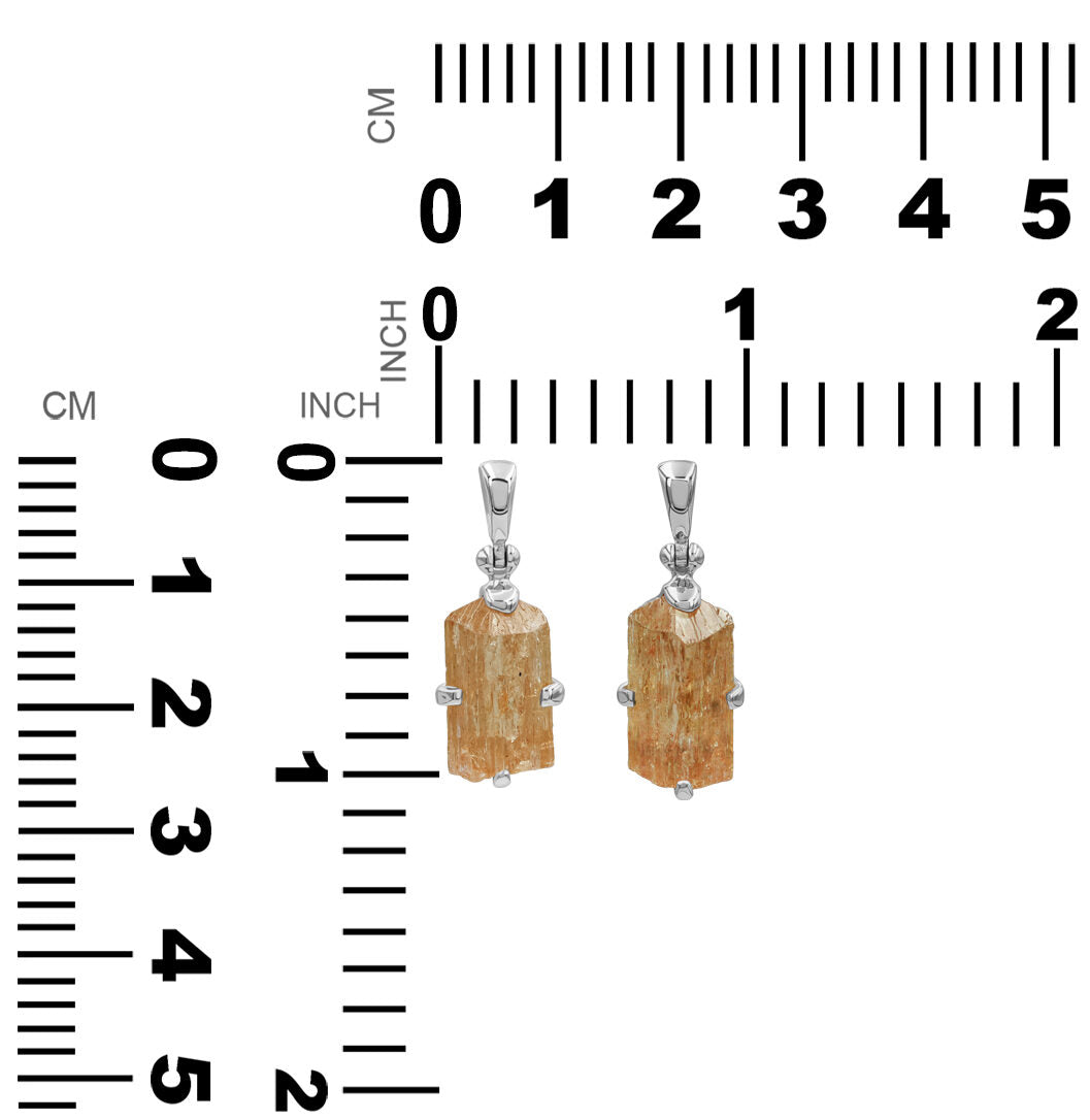 Starborn Natural Imperial Topaz Crystal Prong Set Pendant in Sterling Silver