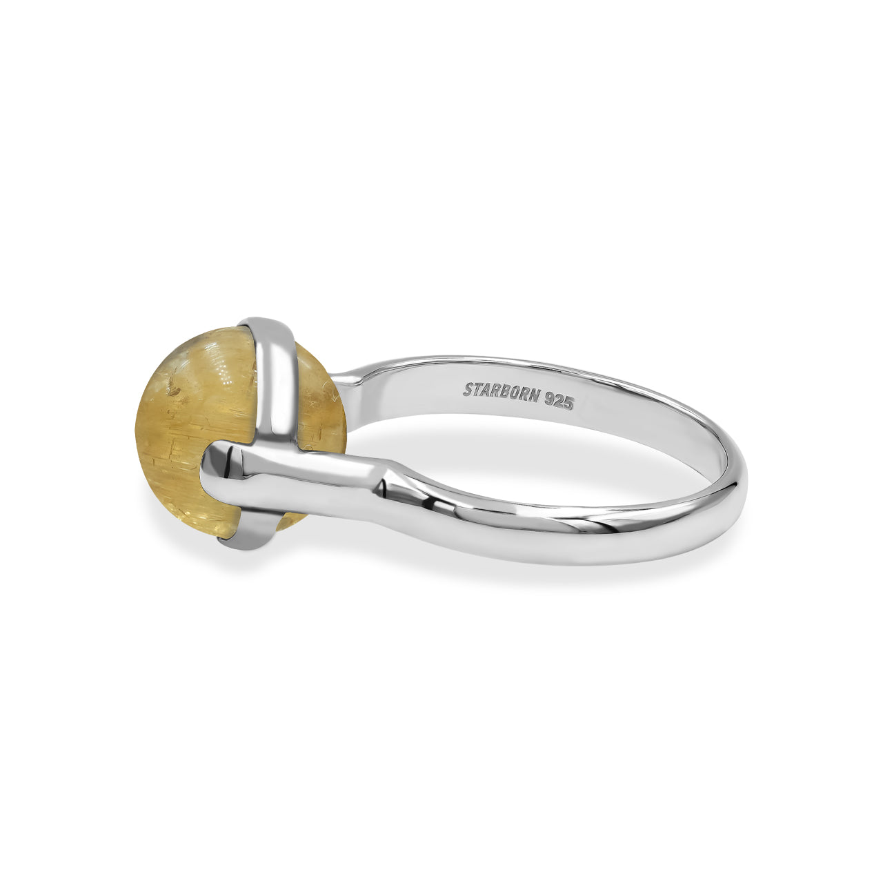 Starborn Imperial Topaz Crystal Sphere Ring in Sterling Silver