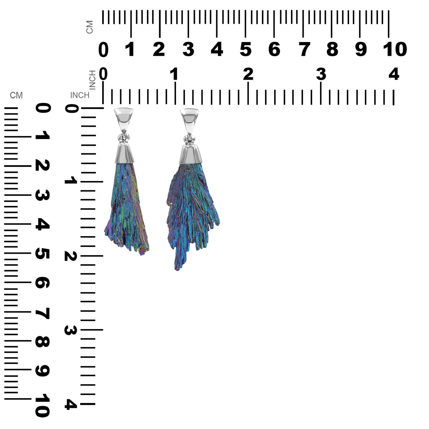 Starborn Rainbow Aura Kyanite Crystal Chop Pendant in Sterling Silver