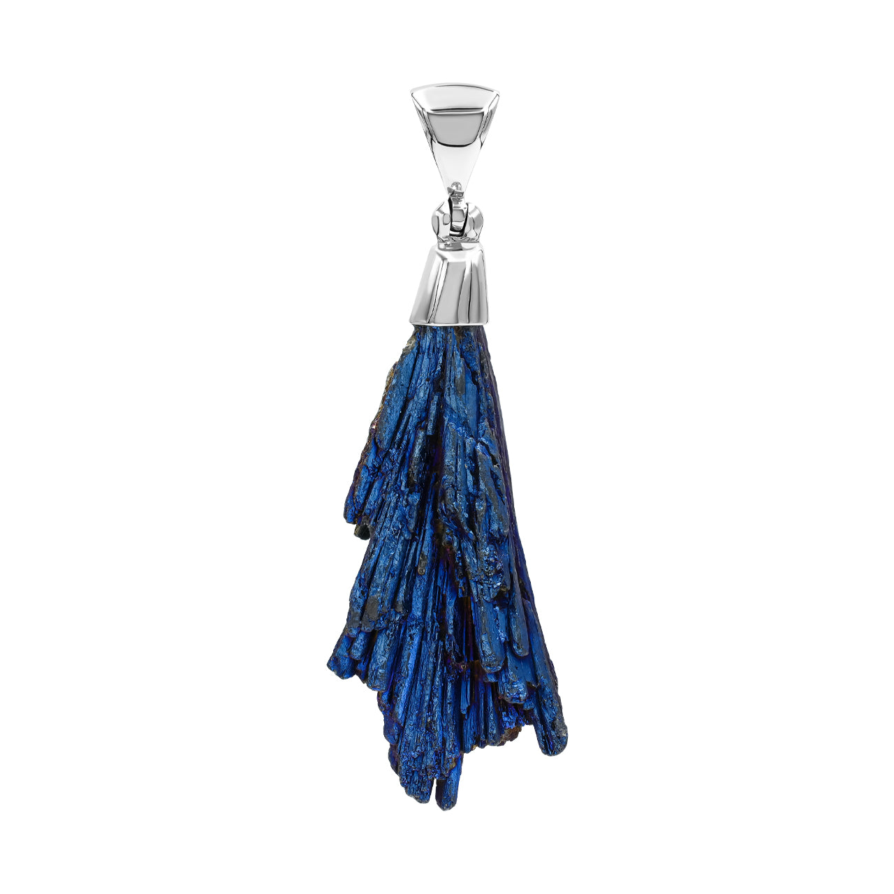 Starborn Aura Kyanite Crystal Chop Pendant in Sterling Silver