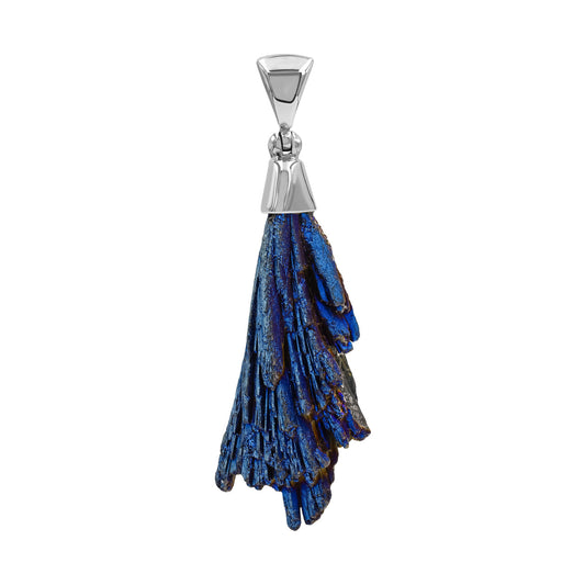 Starborn Aura Kyanite Crystal Chop Pendant in Sterling Silver