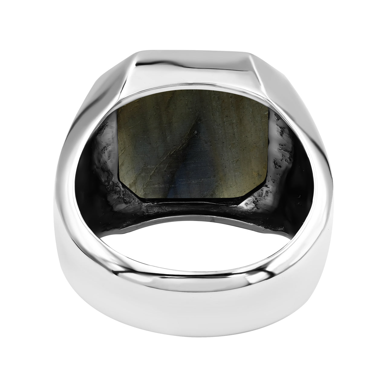 Starborn Labradorite Octagon Signet Men's Ring in Sterling Silver