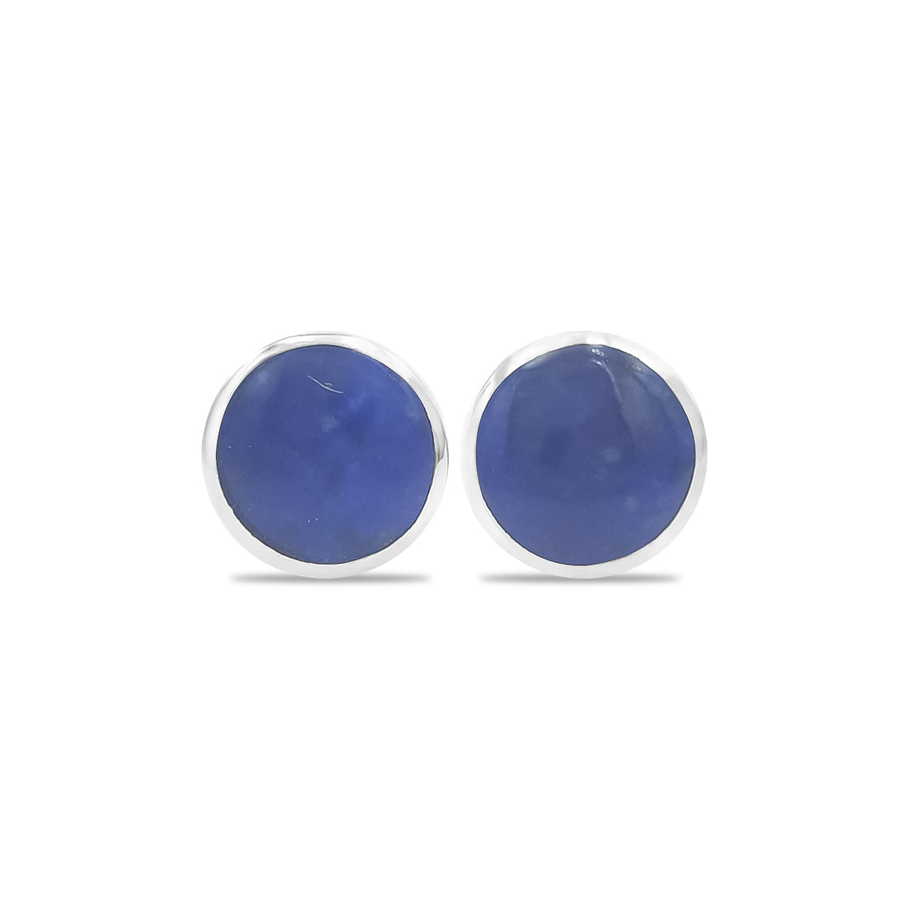 Starborn Lapis Lazuli Round Cabochon Post Style Earrings in Sterling Silver