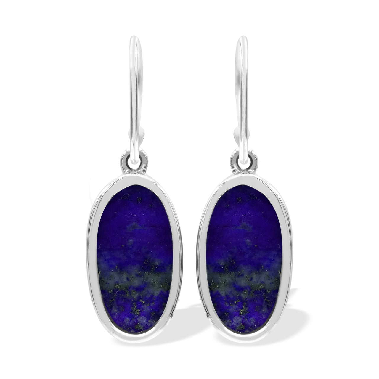 Starborn Lapis Lazuli Long Oval Dangle Earrings in Sterling Silver