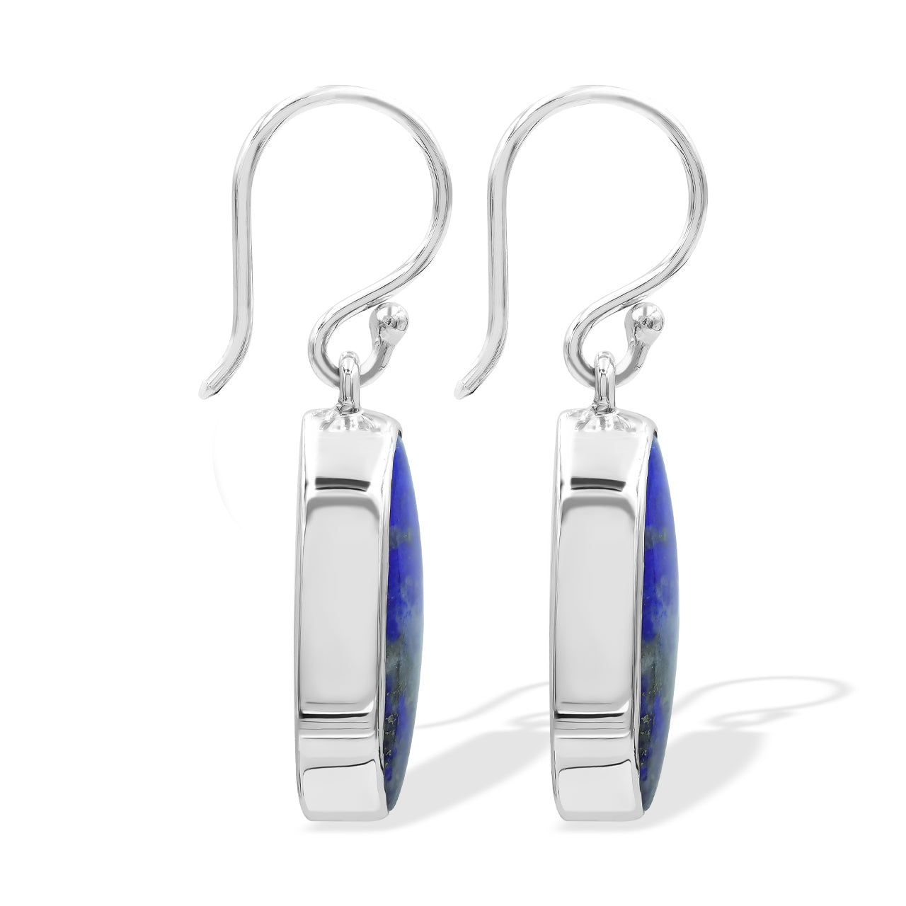 Starborn Lapis Lazuli Long Oval Dangle Earrings in Sterling Silver