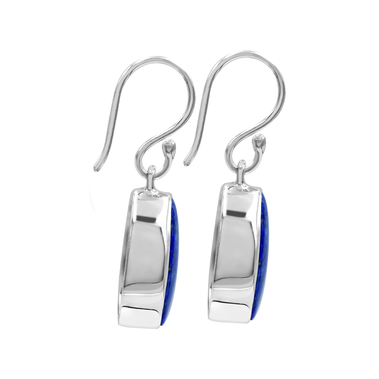 Starborn Lapis Lazuli Wide Oval Dangle Earrings in Sterling Silver