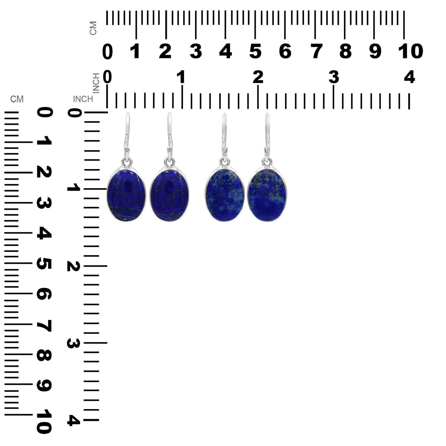 Starborn Lapis Lazuli Wide Oval Dangle Earrings in Sterling Silver