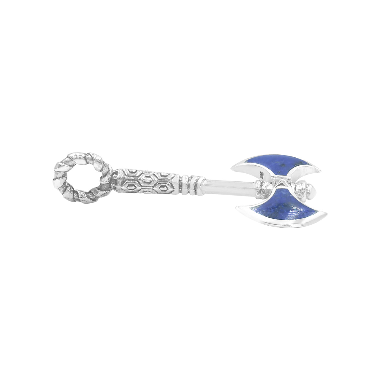Starborn Lapis Lazuli Battle Axe Pendant in Sterling Silver
