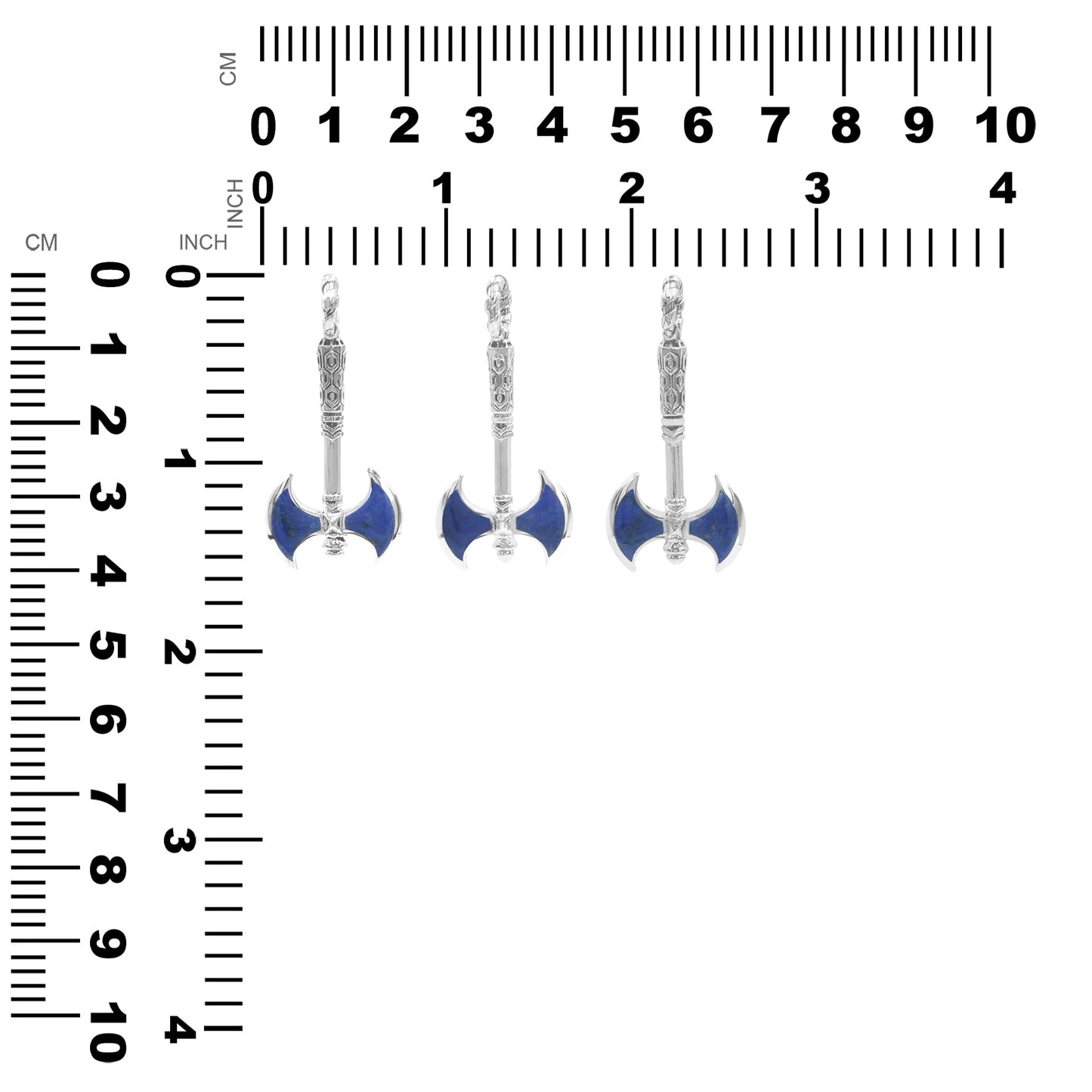 Starborn Lapis Lazuli Battle Axe Pendant in Sterling Silver