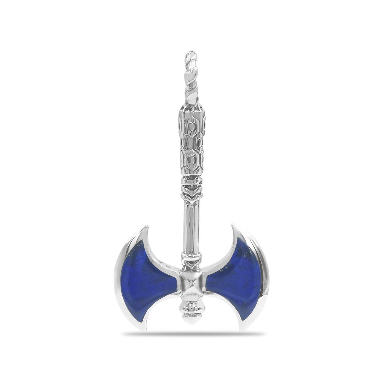 Starborn Lapis Lazuli Battle Axe Pendant in Sterling Silver