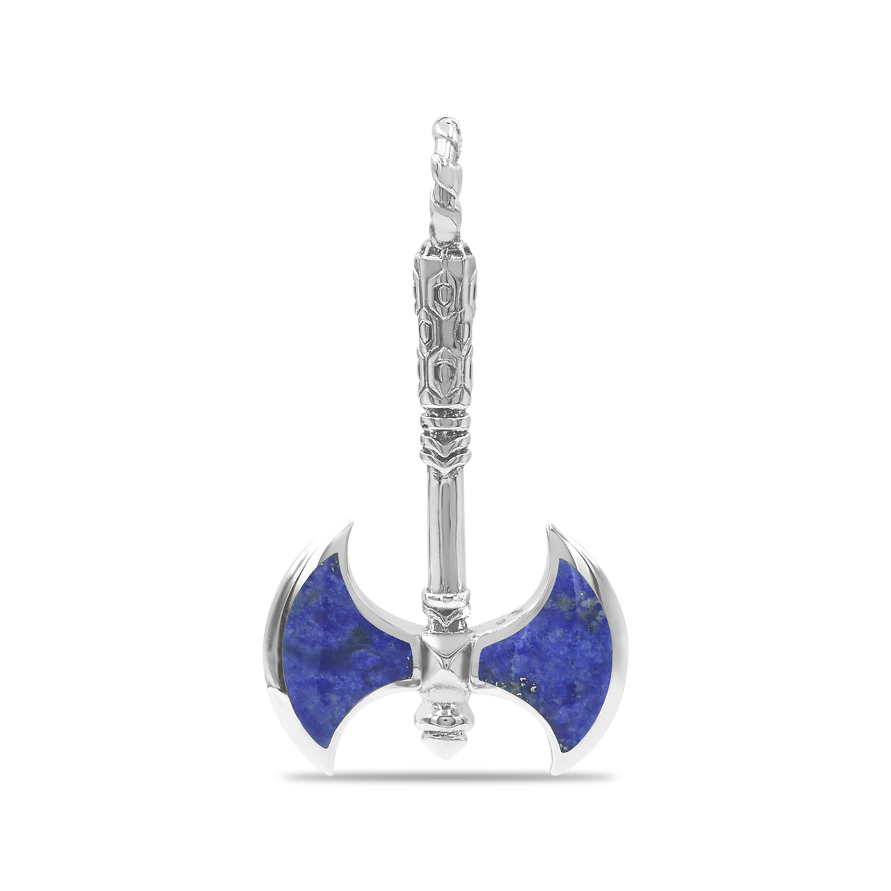 Starborn Lapis Lazuli Battle Axe Pendant in Sterling Silver