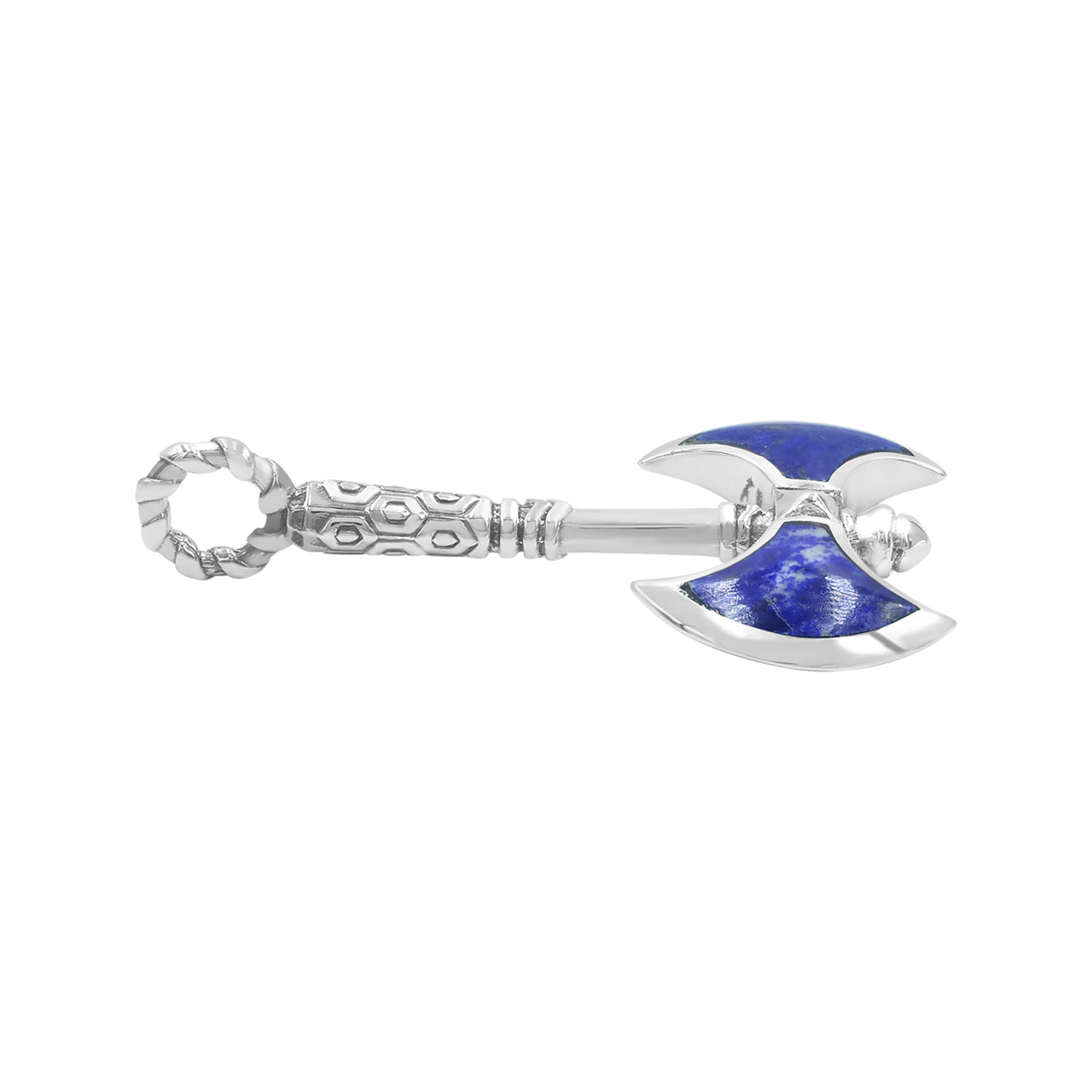 Starborn Lapis Lazuli Battle Axe Pendant in Sterling Silver
