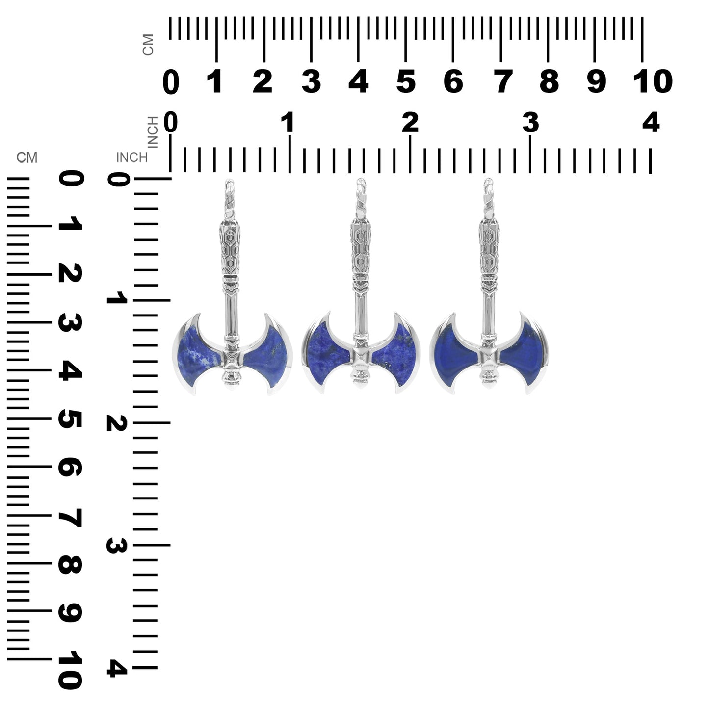 Starborn Lapis Lazuli Battle Axe Pendant in Sterling Silver