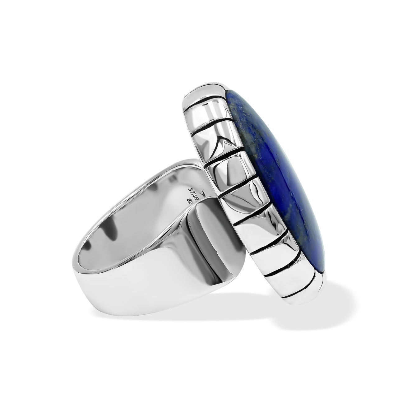Starborn Lapis Lazuli Striped Bezel Ring in Sterling Silver