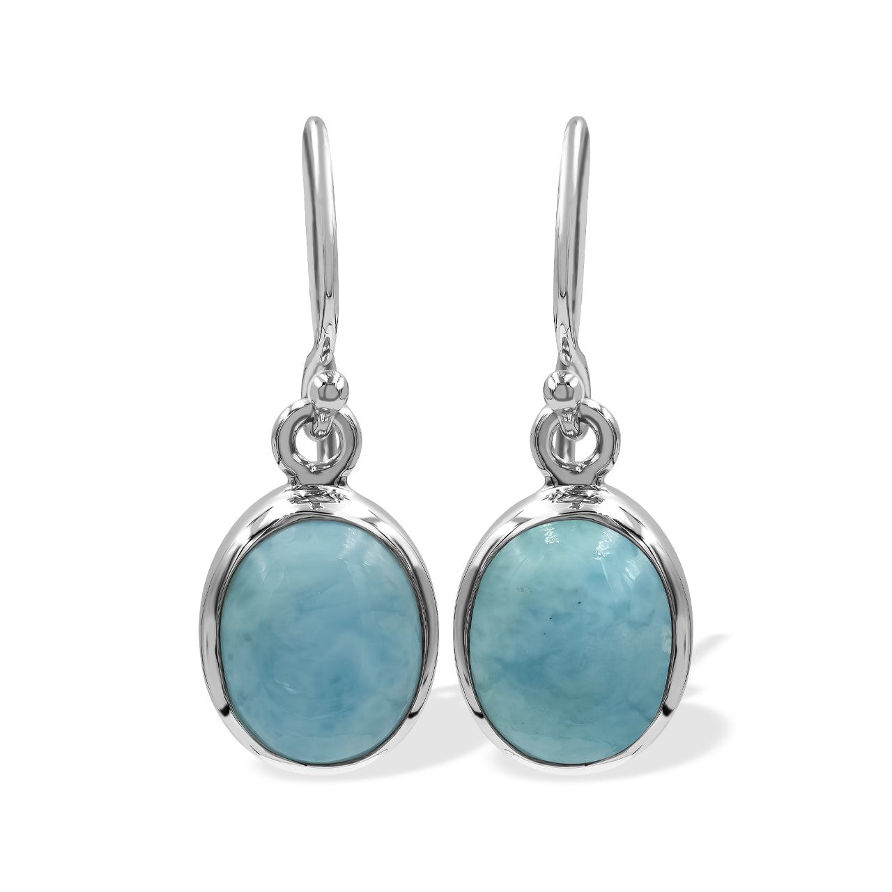 Starborn Larimar Oval Earrings in Sterling Silver