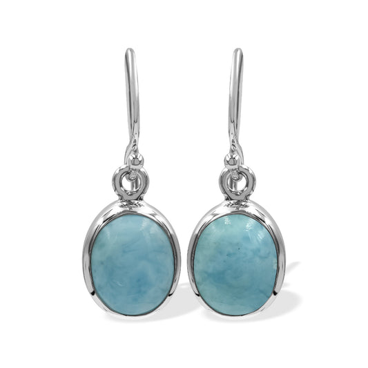 Starborn Larimar Oval Earrings in Sterling Silver