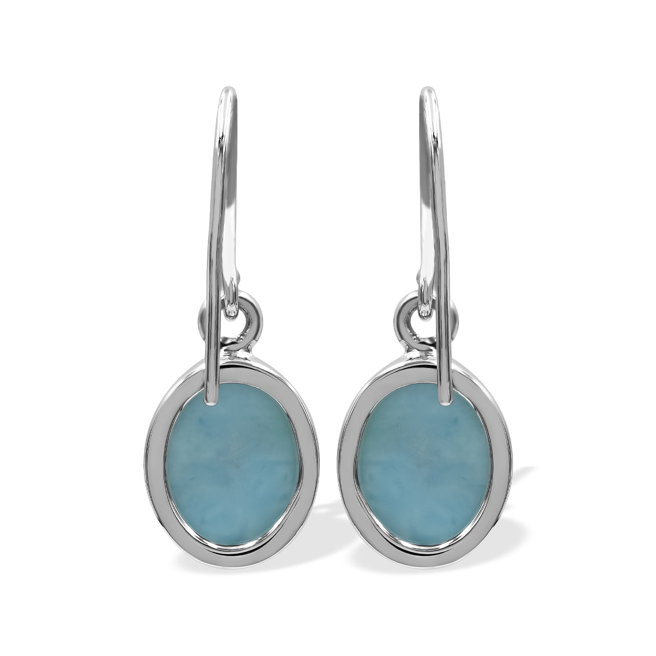 Starborn Larimar Oval Earrings in Sterling Silver