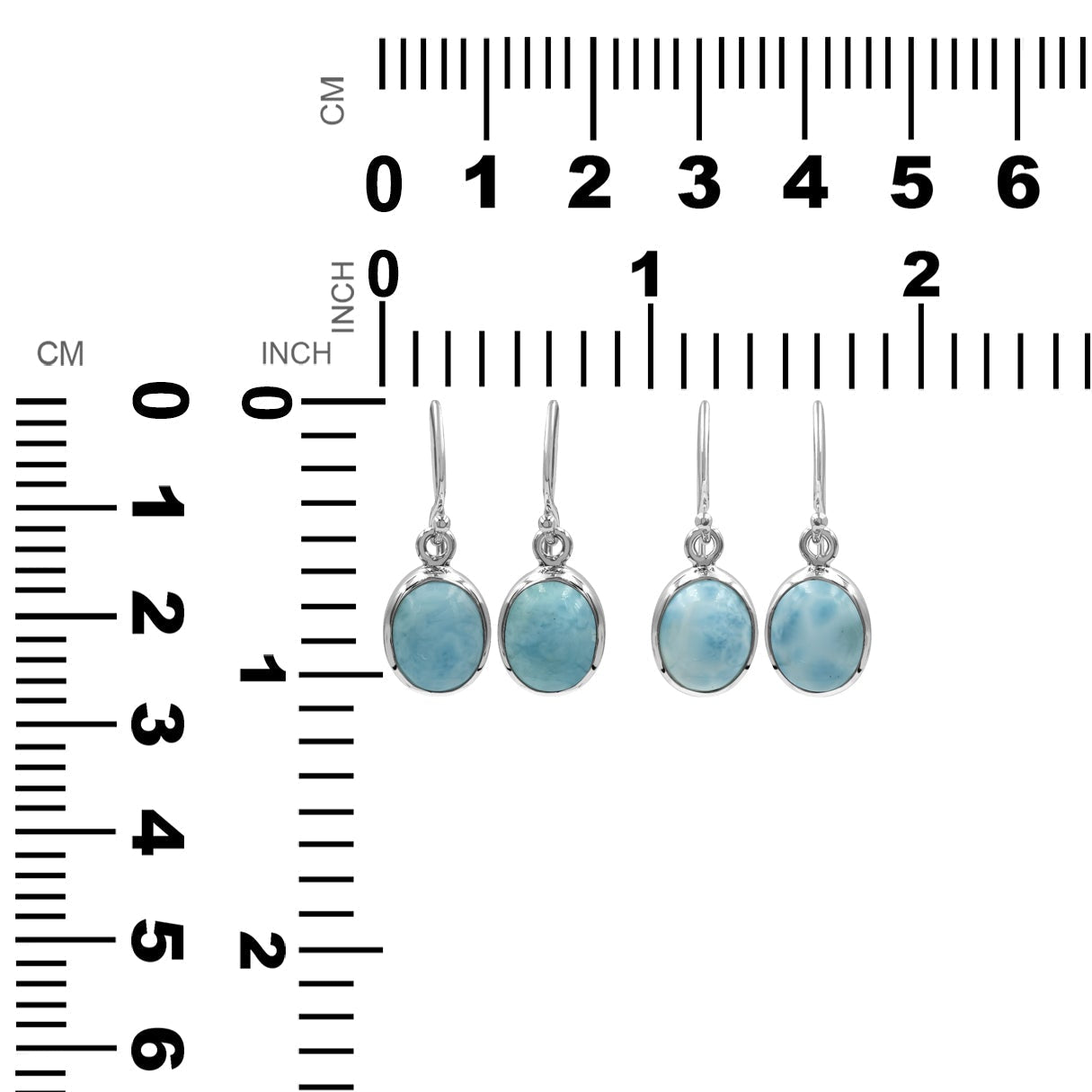 Starborn Larimar Oval Earrings in Sterling Silver