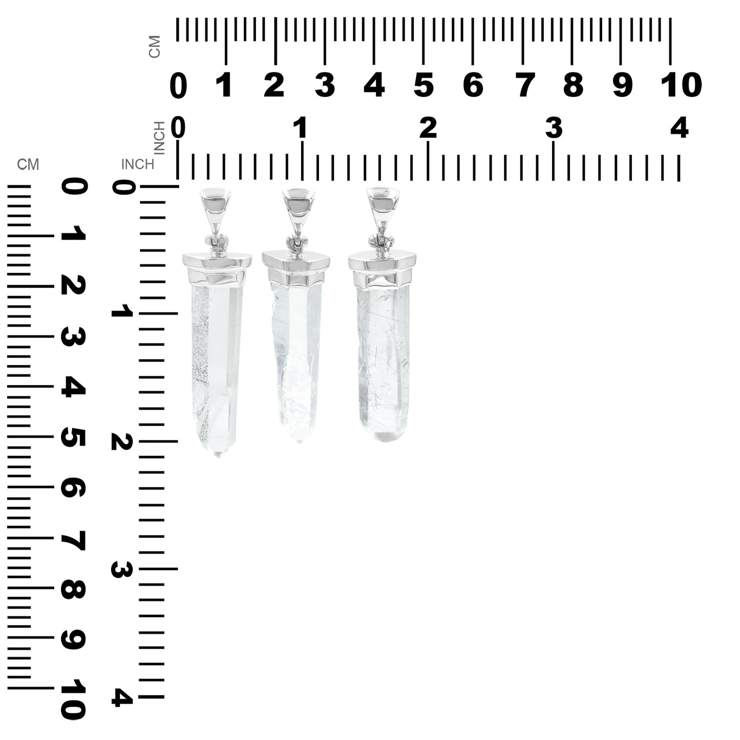 Starborn Cap Set Laser Quartz Pendant in Sterling Silver