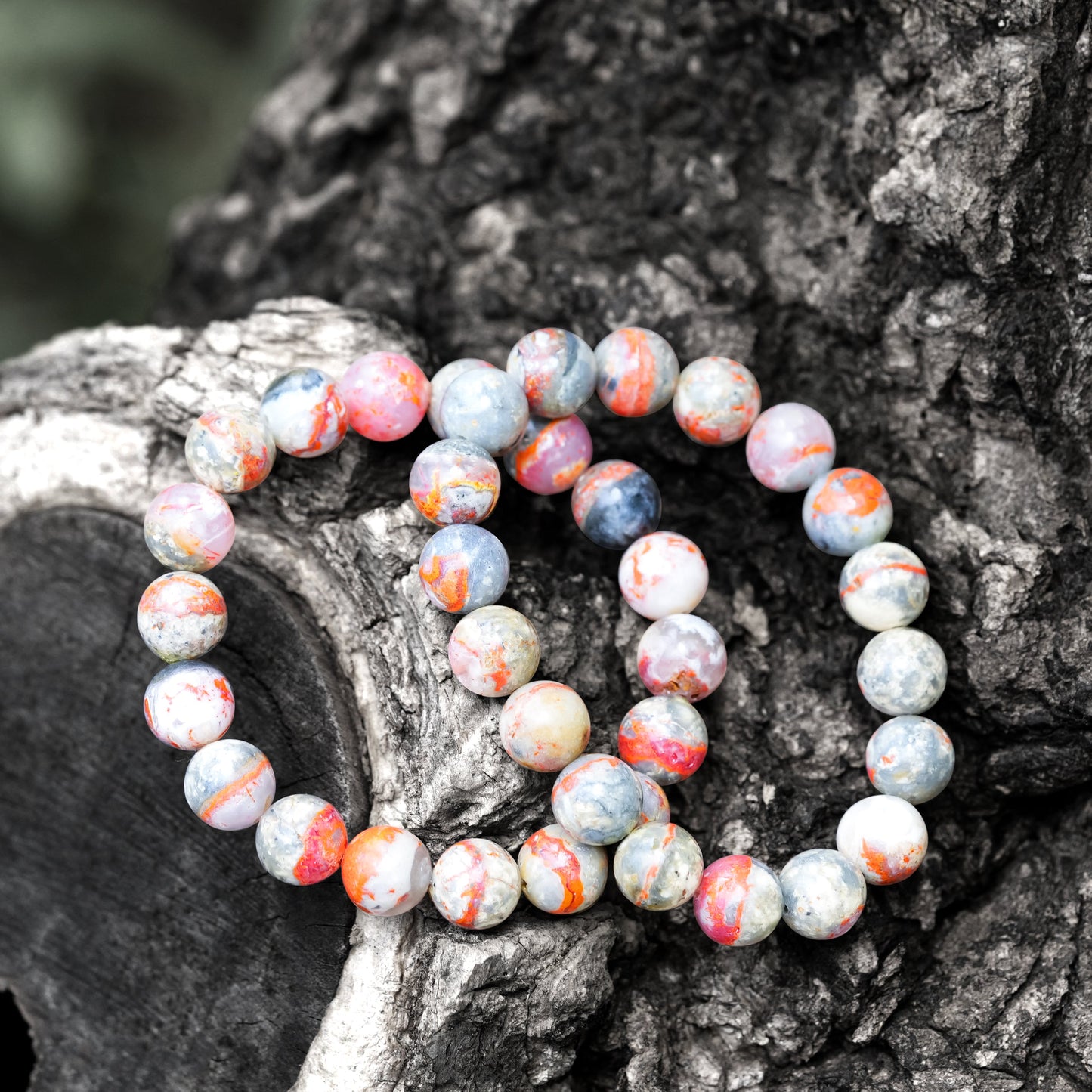Starborn Magma Chalcedony Elastic Beaded Bracelet