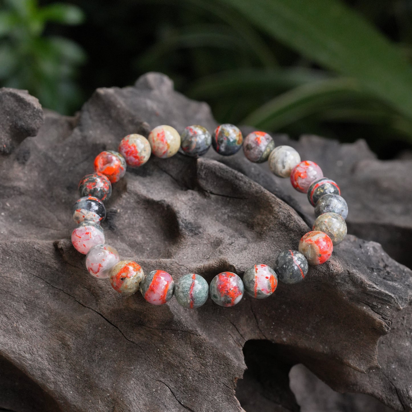 Starborn Magma Chalcedony Elastic Beaded Bracelet