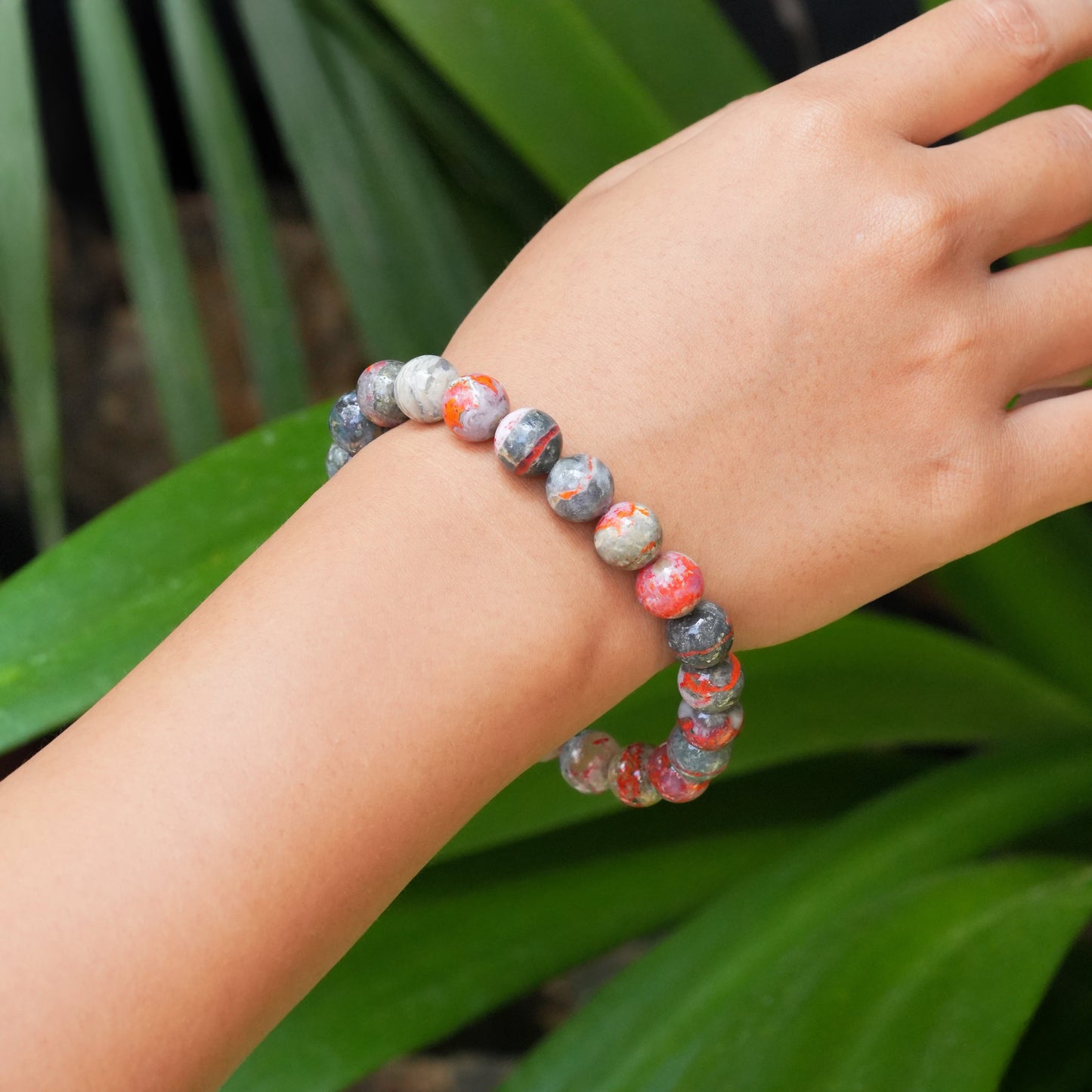 Starborn Magma Chalcedony Elastic Beaded Bracelet