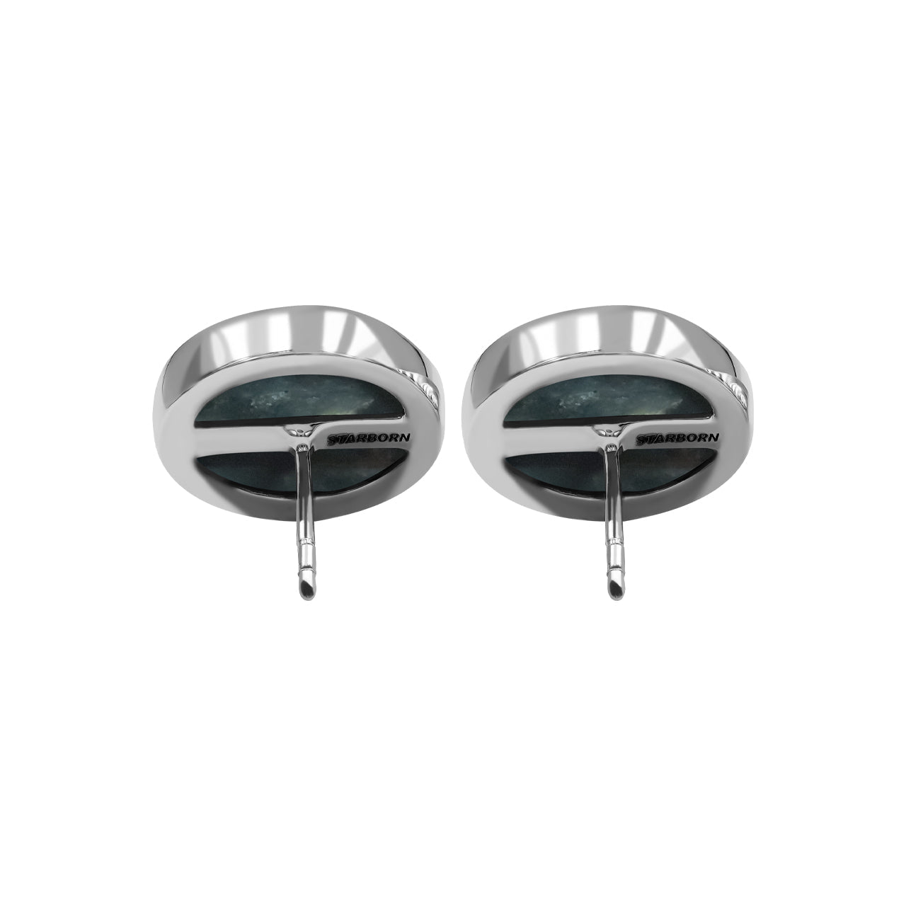 Starborn Magma Chalcedony Round Post Earrings in Sterling Silver