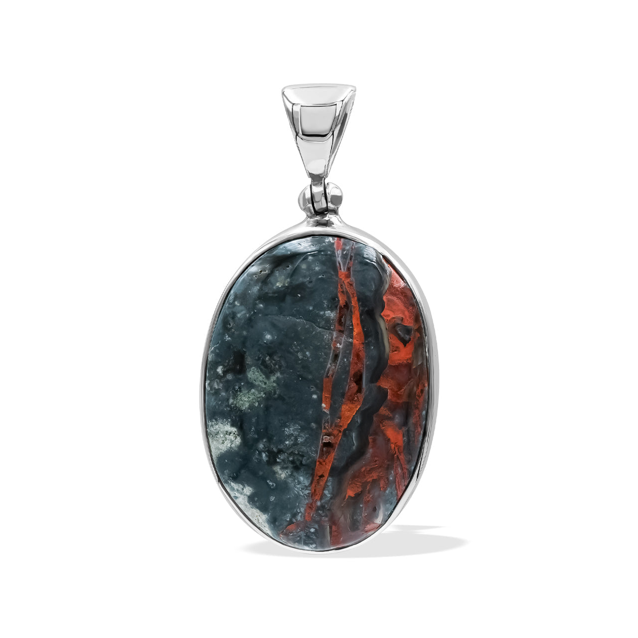 Starborn Oval Magma Chalcedony Pendant in Sterling Silver