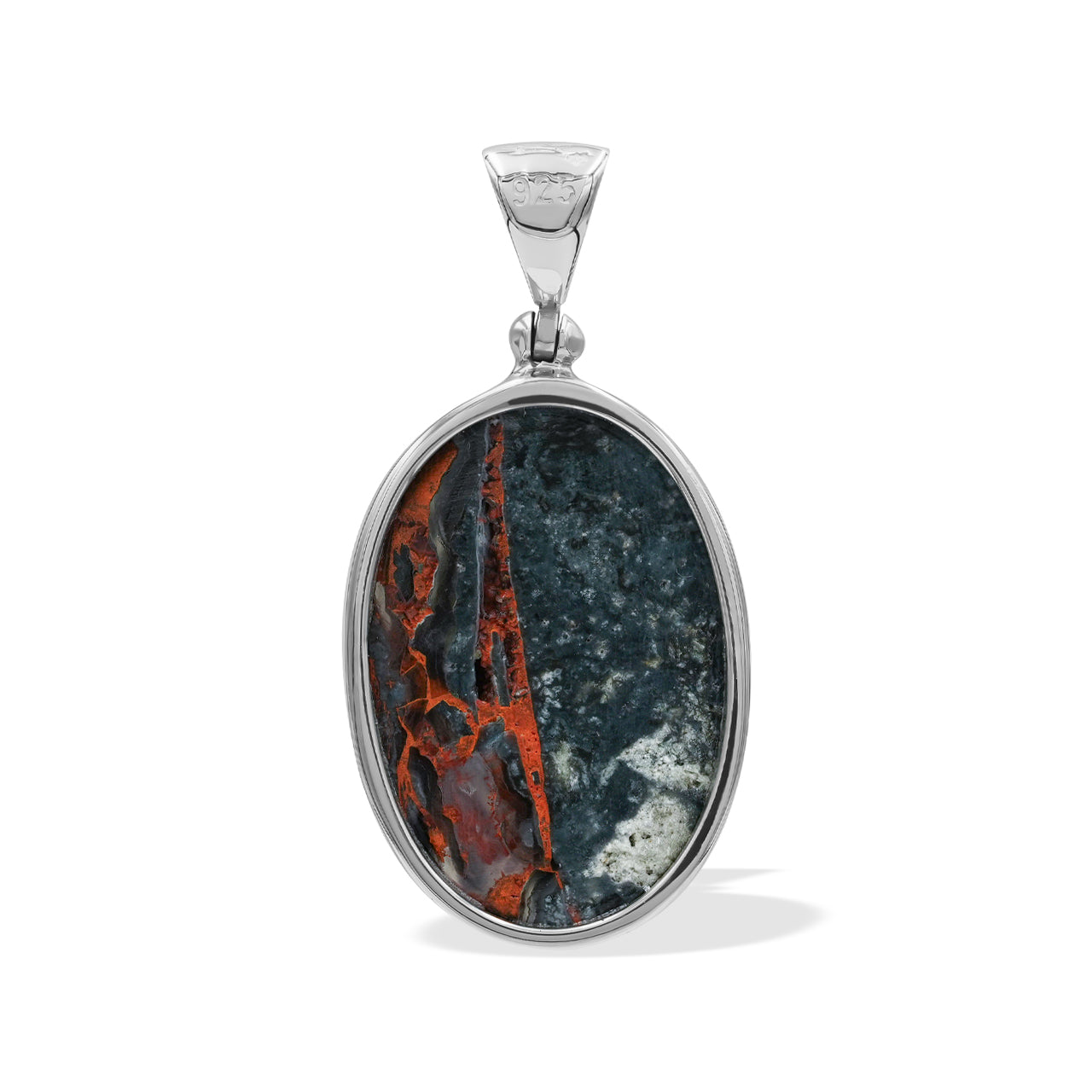 Starborn Oval Magma Chalcedony Pendant in Sterling Silver