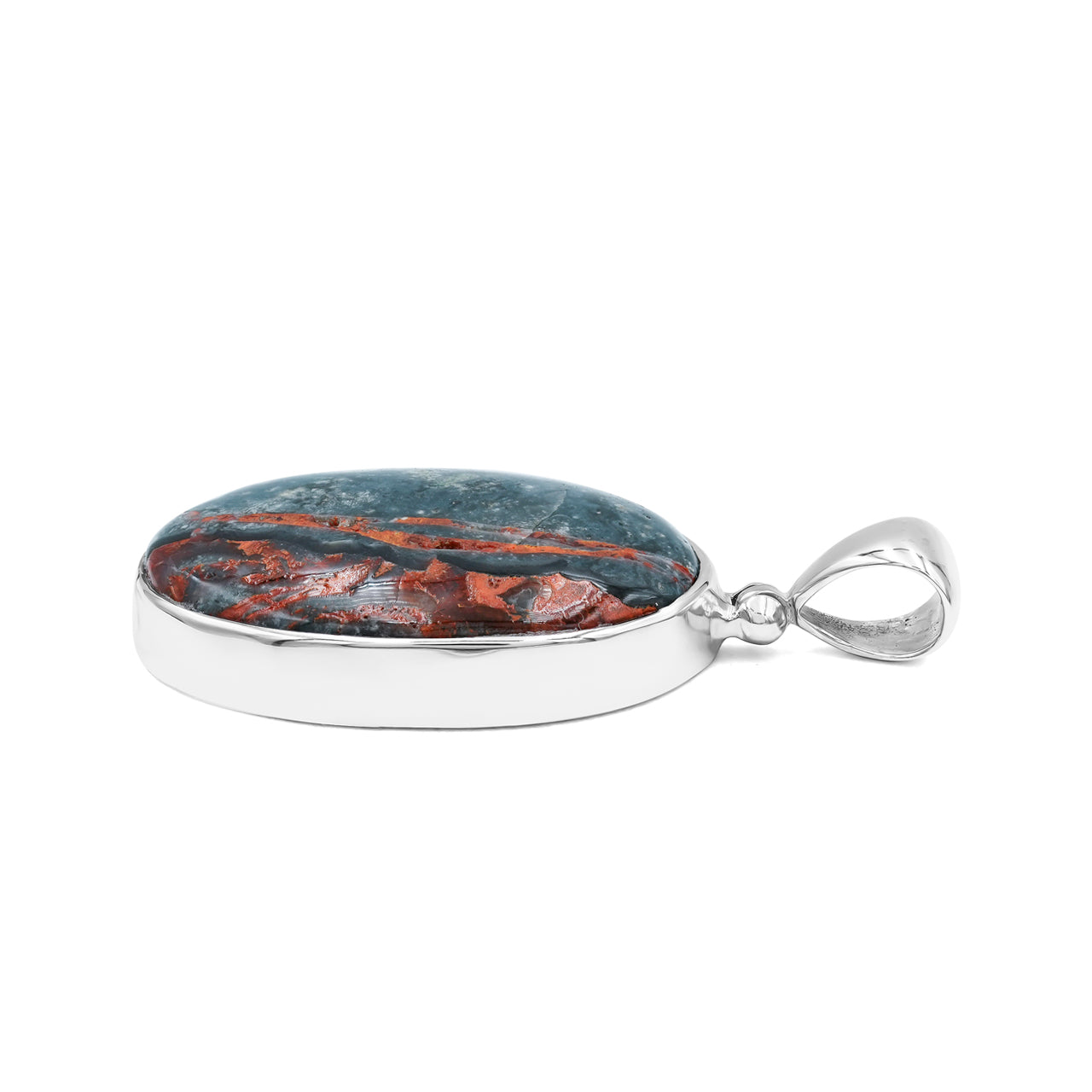 Starborn Oval Magma Chalcedony Pendant in Sterling Silver