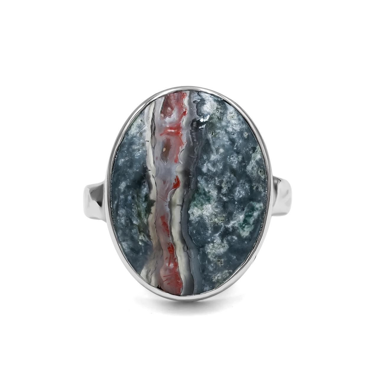 Starborn Magma Chalcedony Ring in Fine Sterling Silver
