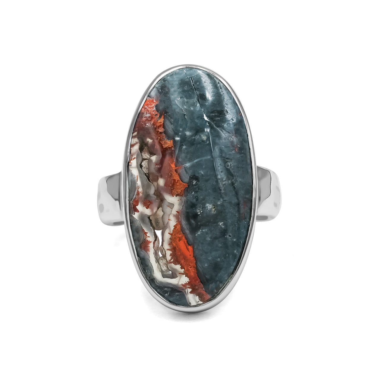Starborn Oval Shaped Magma Chalcedony Ring in Sterling Silver