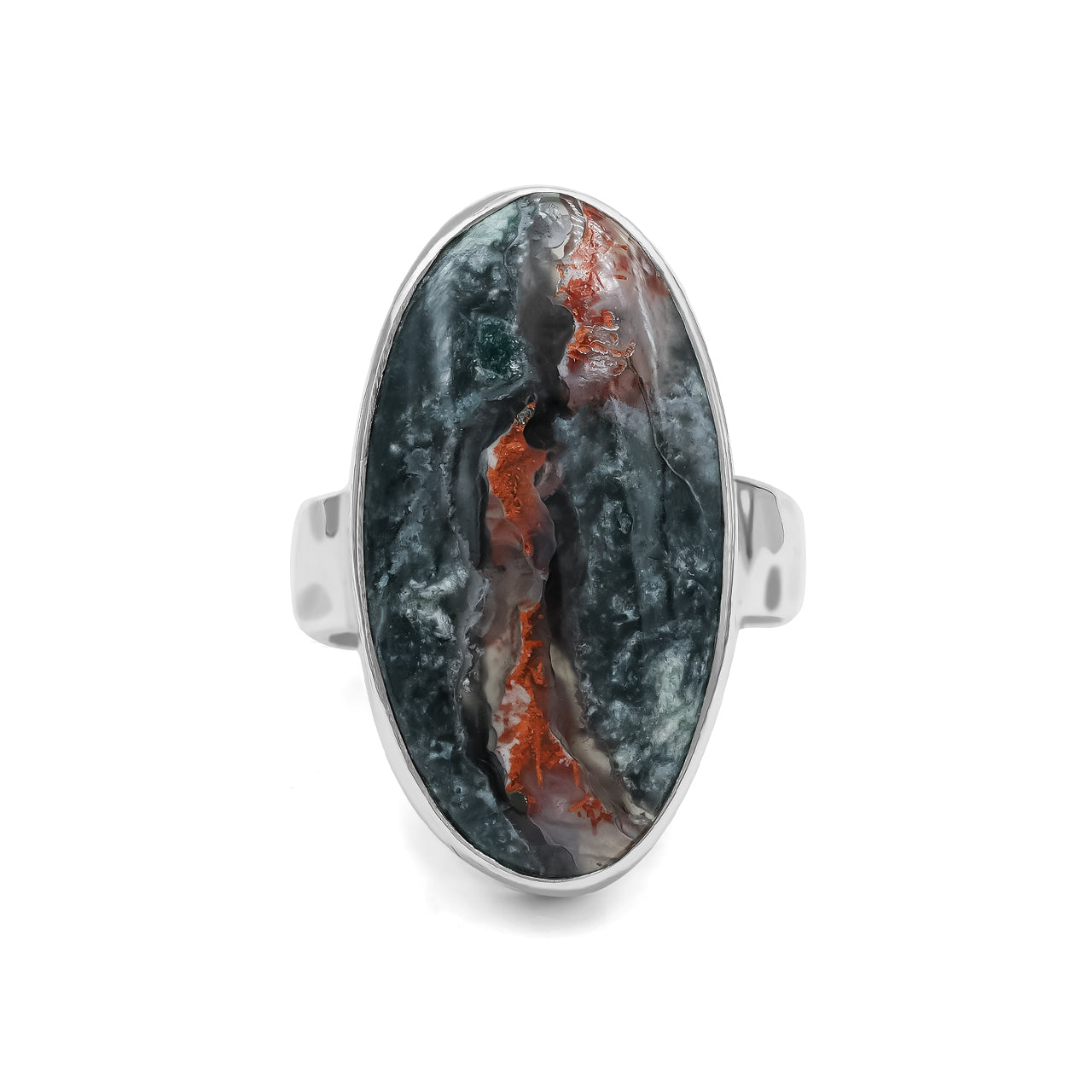 Starborn Oval Shaped Magma Chalcedony Ring in Sterling Silver