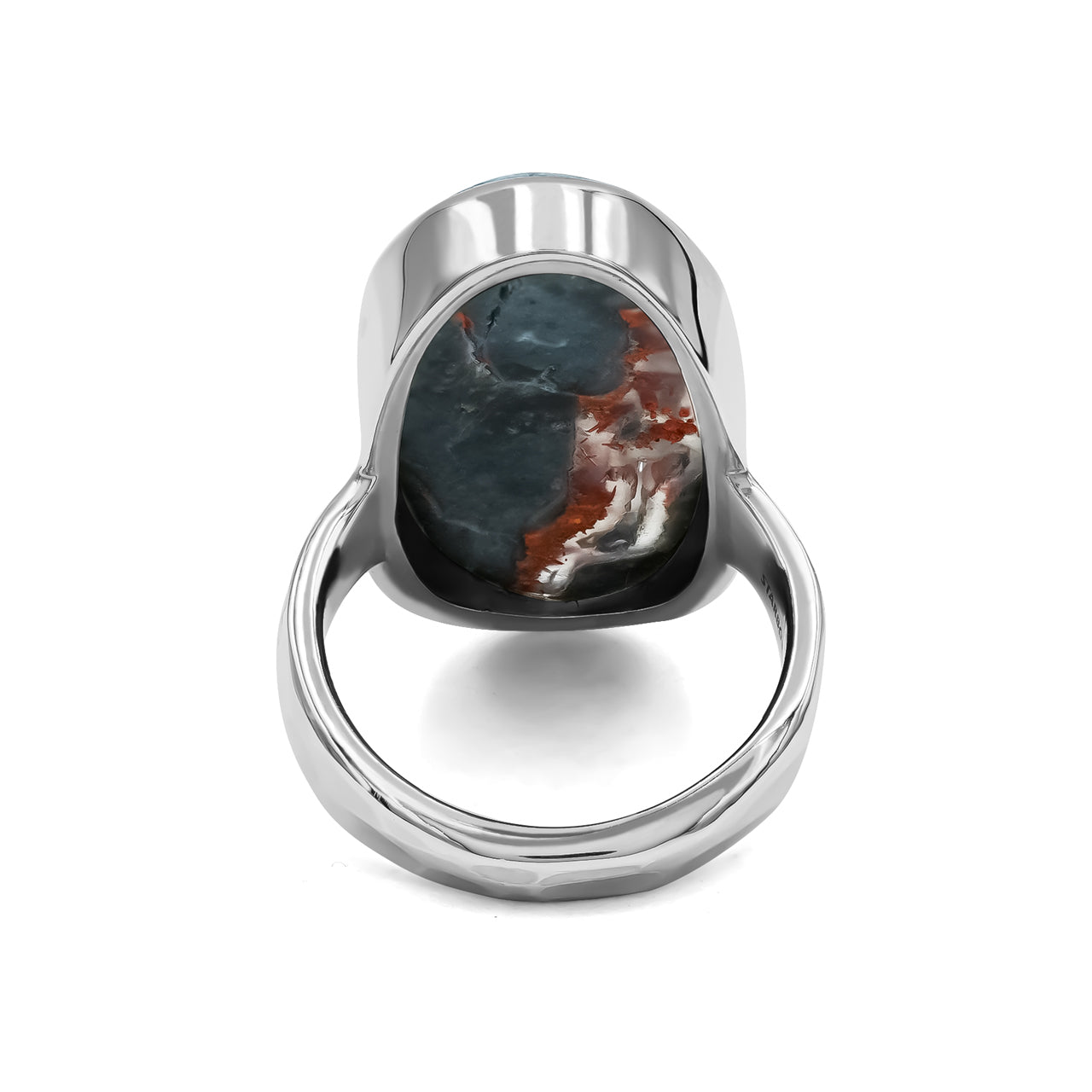Starborn Oval Shaped Magma Chalcedony Ring in Sterling Silver